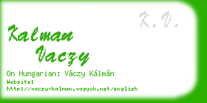 kalman vaczy business card