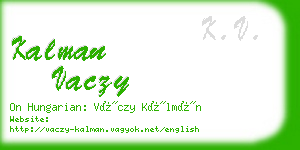 kalman vaczy business card